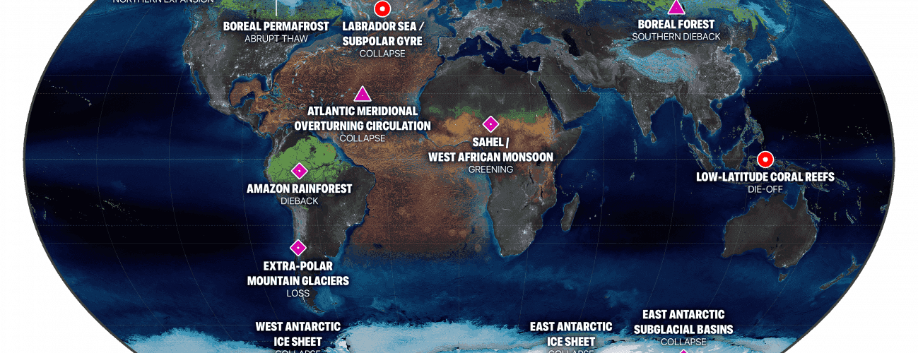 El mundo corre el riesgo de pasar cinco peligrosos puntos de inflexión climática El mundo corre el riesgo de pasar cinco peligrosos puntos de inflexión climática
